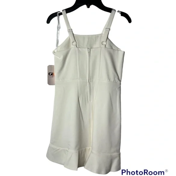 GB Girls Ruffle Dress Ivory Spaghetti strap Dress Girls Size 8